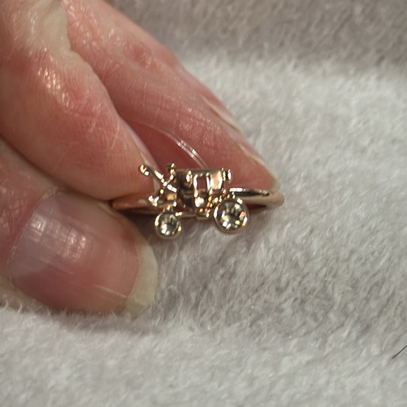 COACH horse and carriage ring rhinestones band rose gold size 6 FINAL MARKDOWN - Picture 3 of 4